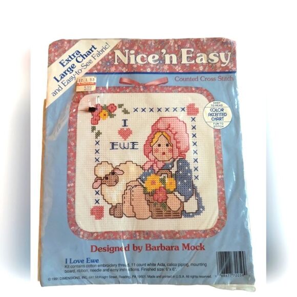 Vintage‎ crossstitch I Live Ewe kit NIP - Picture 1 of 10
